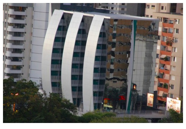 Reflections in glass covered skyscrappers