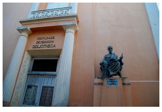 Statue of Hippocrates, school of medicine, Salvador, Bahia, Brazil