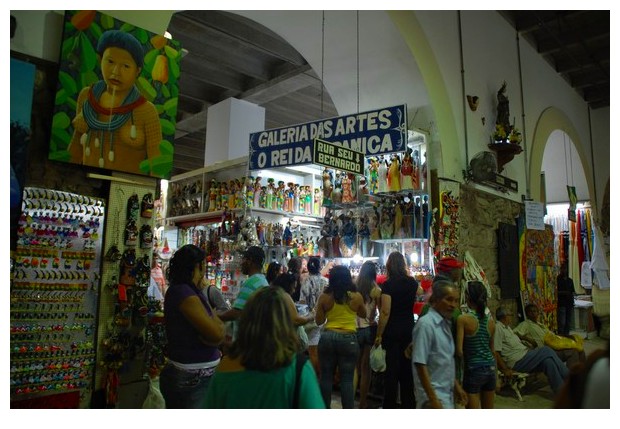 Handicrafts and arts on sale in Mercado Modelo, Salvador, Brazil