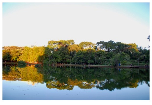 Lake in Bosque dos Buritis gardens of Gioania