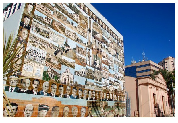 Wall of history in Goiania, Brazil