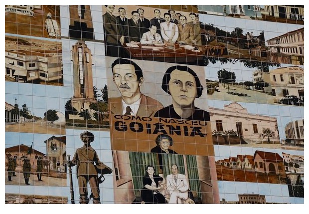 Wall of history in Goiania, Brazil