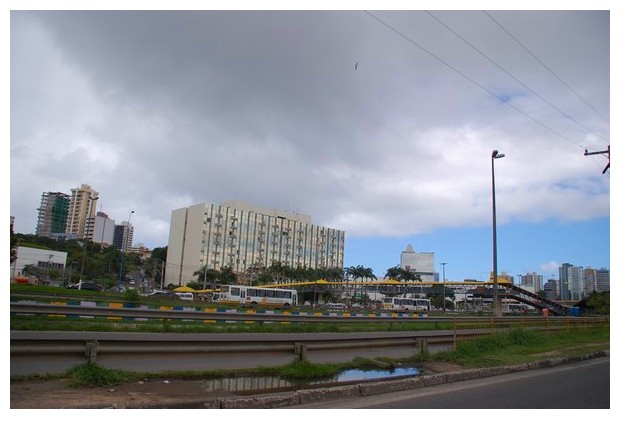 Foot bridges for road crossing in Salvador, Brazil