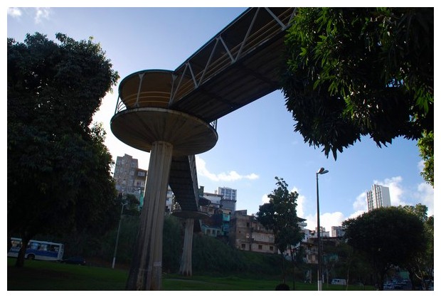 Foot bridges for road crossing in Salvador, Brazil