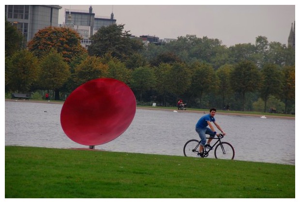 Sculptures by Anish Kapoor, Kensington gardens, London, October 2010