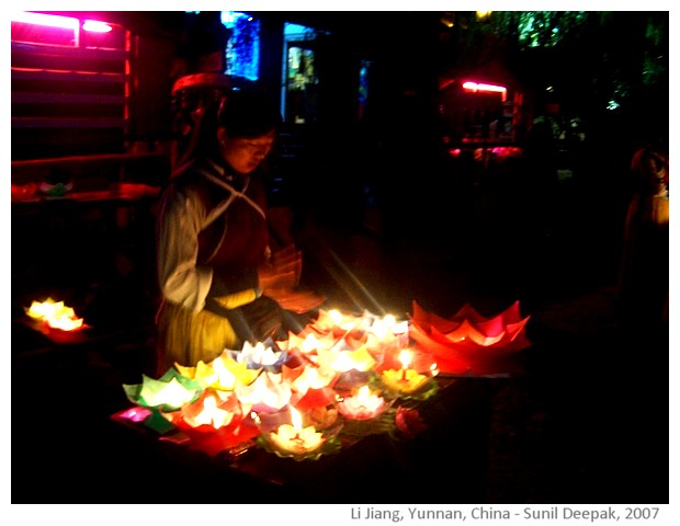 candles, Li Jiang, Yunnan, China - images by Sunil Deepak, 2007
