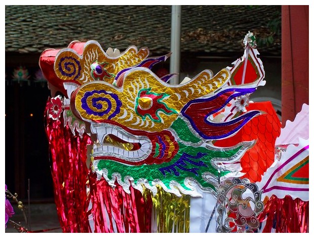 Vietnam - paper elephant, horse and dragon offered to ancestors in buddhist temple