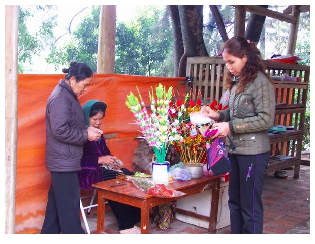 Shops outside Buddhist temples, Than Ba, Vietnam