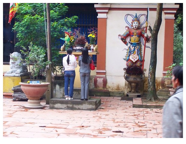 Prayers in Buddhist temples in Than Ba district of Vietnam