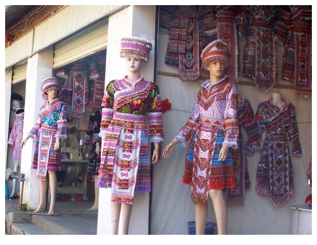 Miao traditional dress shops, Wenshan, Yunnan, China