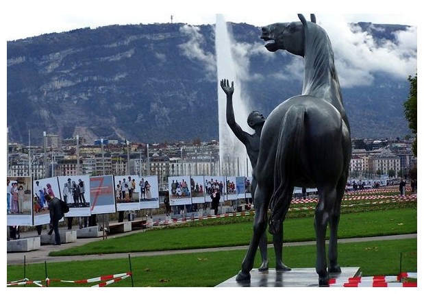 Exhibition along the lake, Geneva, Switzerland