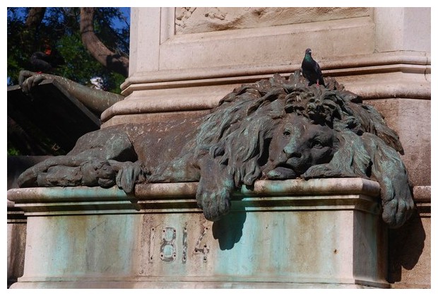 statues in a park in old lisbon