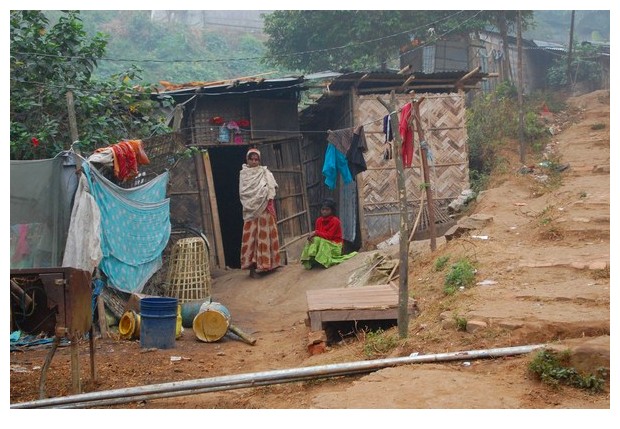 Morning in a slum, Guwahati, Assam, India