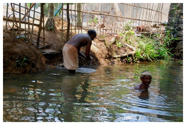 Men from life along backwaters of Kerala, India