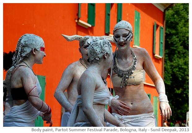 Painted bodies, cultural events, Bologna Italy - images by Sunil Deepak 2005-2013