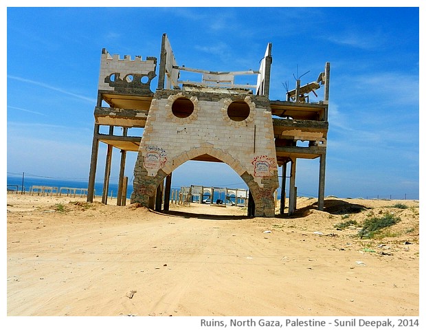 Bombed buildings, Gaza, Palestine - images by Sunil Deepak, 2014