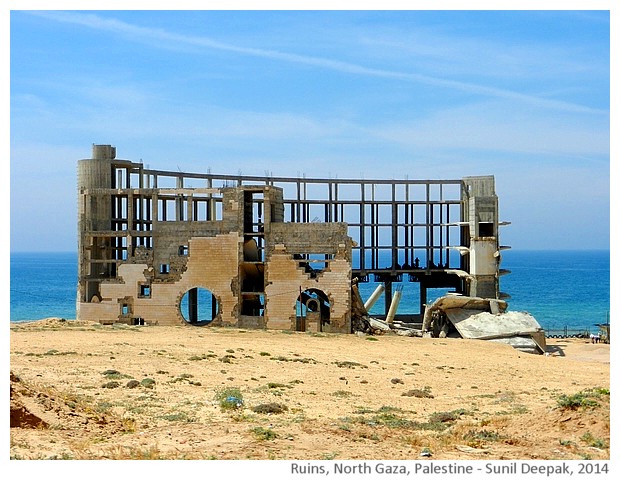 Bombed buildings, Gaza, Palestine - images by Sunil Deepak, 2014