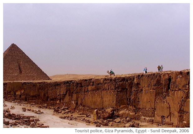Tourist police in white uniform, Giza, Egypt - images by Sunil Deepak, 2014