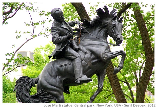 Jose Marti sculpture, central park, New York, USA - images by Sunil Deepak, 2012