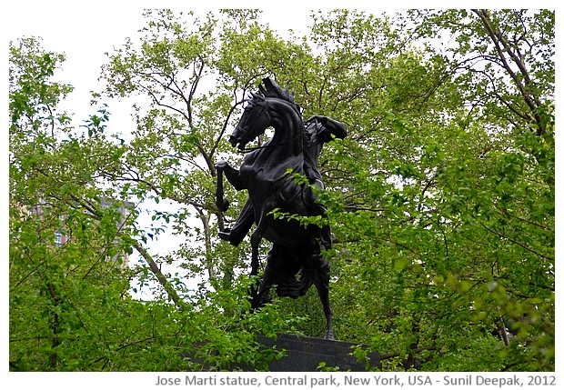 Jose Marti sculpture, central park, New York, USA - images by Sunil Deepak, 2012