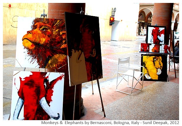 Red & yellow elephants, Bologna, Italy - Sunil Deepak, 2012