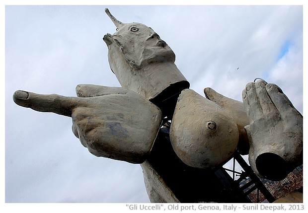 Sculpture, old port, Genoa, Italy - Sunil Deepak, 2012