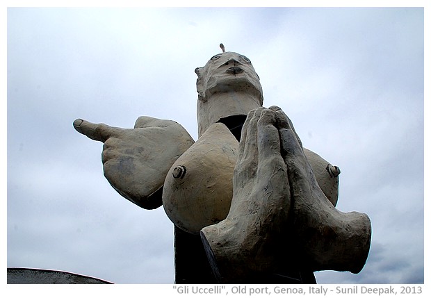 Sculpture, old port, Genoa, Italy - Sunil Deepak, 2012