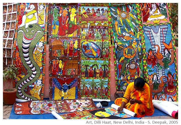 Green & yellow, artist, Dilli Haat, Delhi, India - S. Deepak, 2005