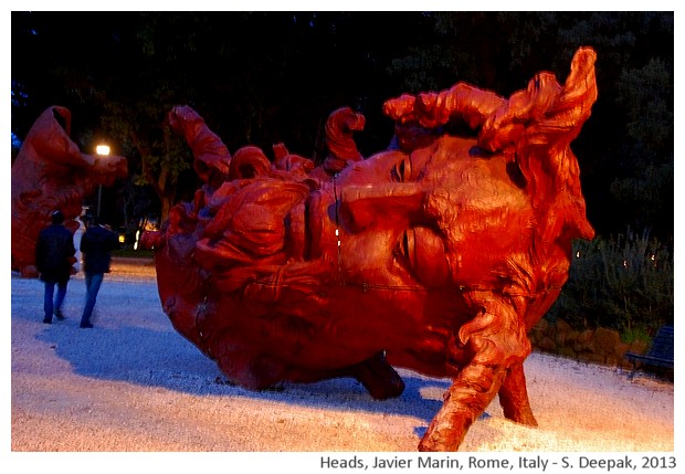 Giant heads by Javier Marin, Rome, Italy - S. Deepak, 2013