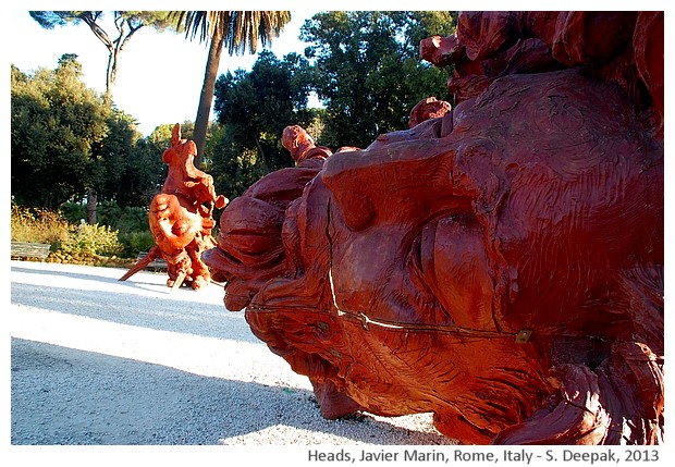 Giant heads by Javier Marin, Rome, Italy - S. Deepak, 2013