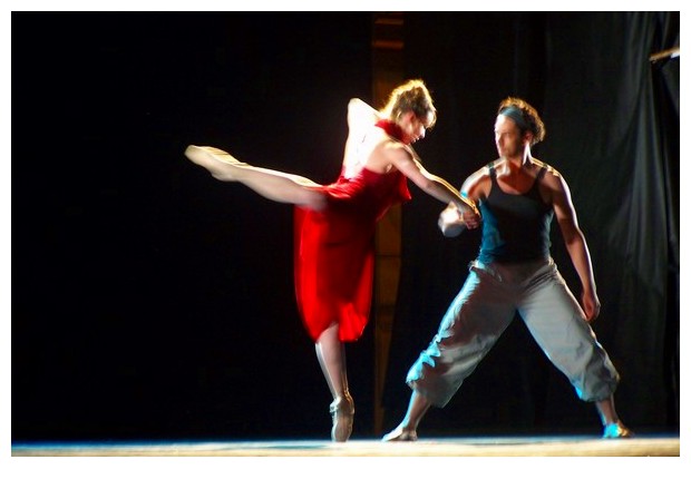 Rehearsal of a modern dance show, Bologna, Italy