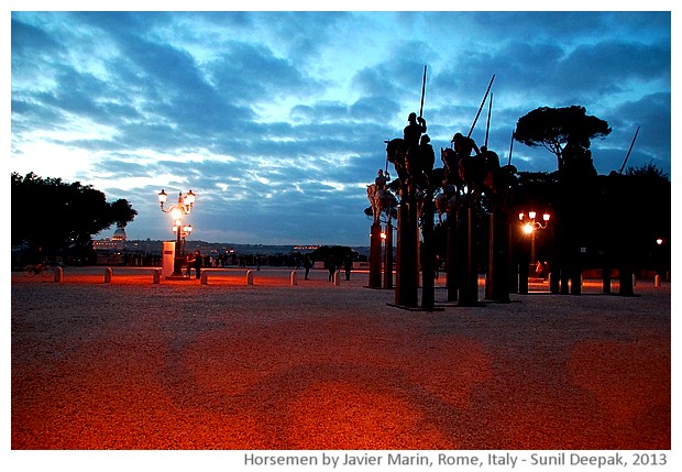 Horsemen by Javier Marin, Picio, Rome, Italy - images by Sunil Deepak, 2013