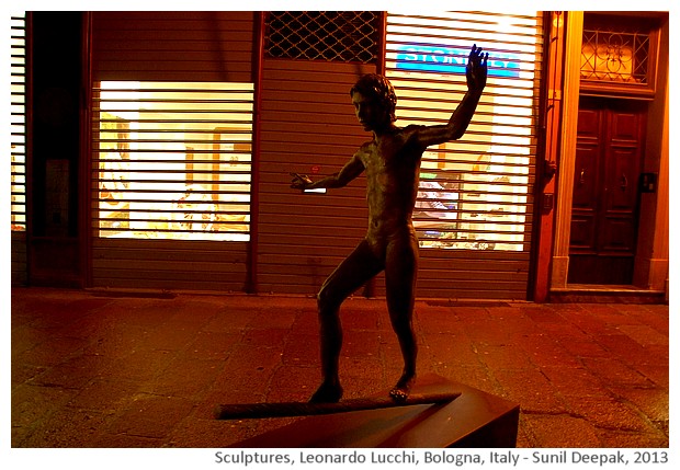Sculptures of Leonardo Lucchi, Via 4 nov, Bologna, Italy - images by Sunil Deepak, 2013
