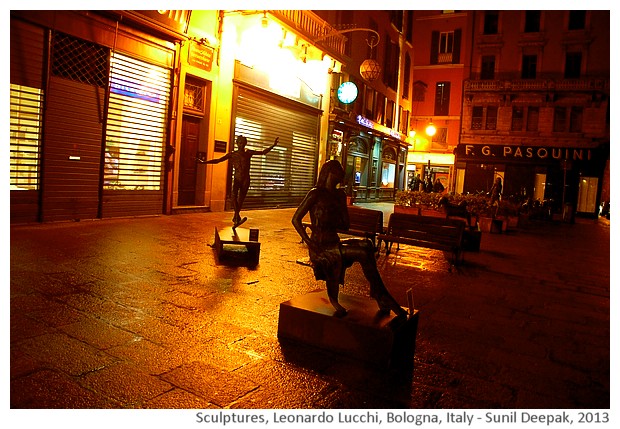 Sculptures of Leonardo Lucchi, Via 4 nov, Bologna, Italy - images by Sunil Deepak, 2013