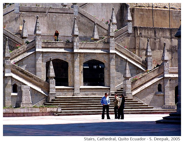 Stairs, cathedral, Quito Ecuador - S. Deepak, 2005