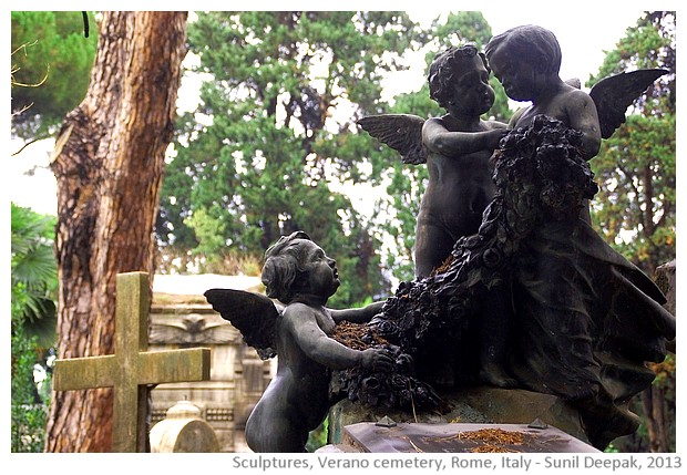 Sculptures, Verano cemetery, Rome, Italy - Sunil Deepak, 2013