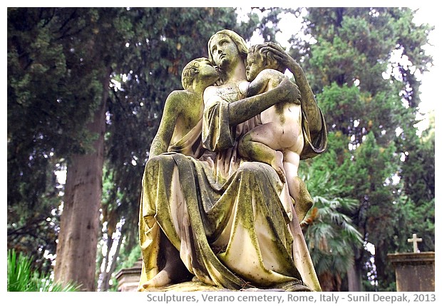 Sculptures, Verano cemetery, Rome, Italy - Sunil Deepak, 2013