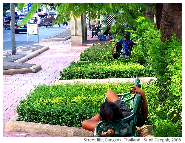 Street people, Bangkok, Thailand - images by Sunil Deepak, 2008