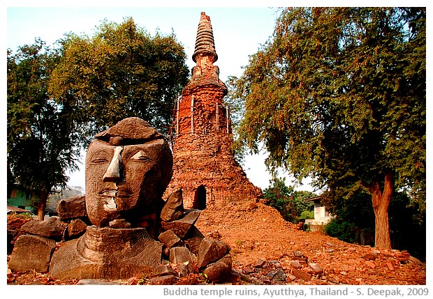 Ruins of Buddha temple, Aytthya, Thailand - images by Sunil Deepak, 2013