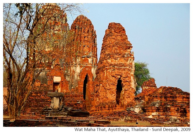 Buddha statues, Wat Maha That, Ayutthaya, Thailand - images by Sunil Deepak, 2009