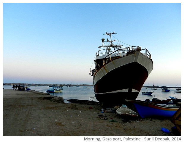 Morning, Gaza port, Palestine - images Sunil Deepak, 2014