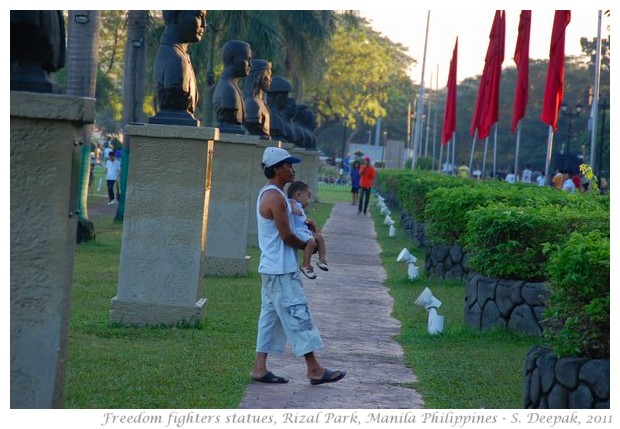 Martyrs statues, Rizal Park, Manila - S. Deepak, 2011