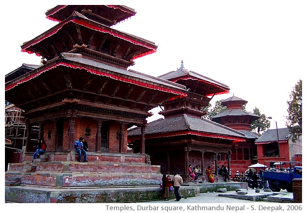 Temples, Durbar square, Kathmandu, Nepal - images by Sunil Deepak, 2006