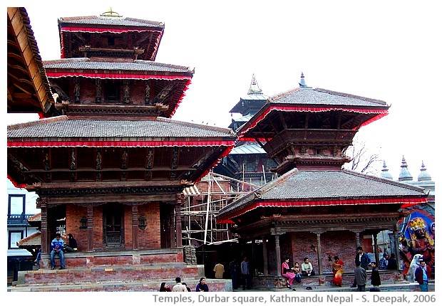 Temples, Durbar square, Kathmandu, Nepal - images by Sunil Deepak, 2006