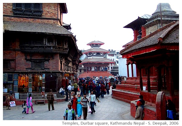 Temples, Durbar square, Kathmandu, Nepal - images by Sunil Deepak, 2006