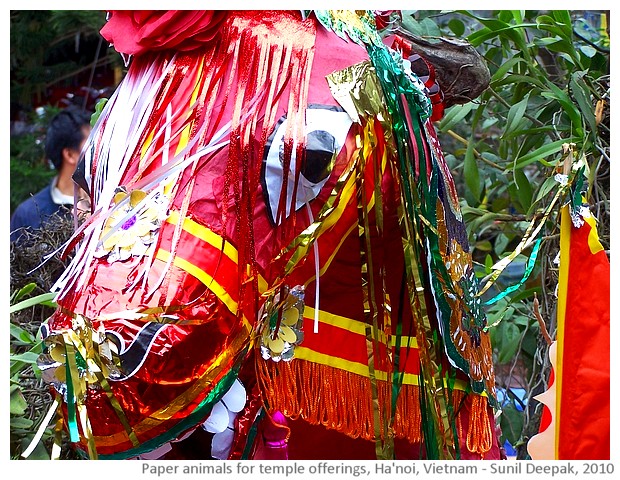 Temple offering of paper animals, Hanoi, Vietnam - images by Sunil Deepak, 2010