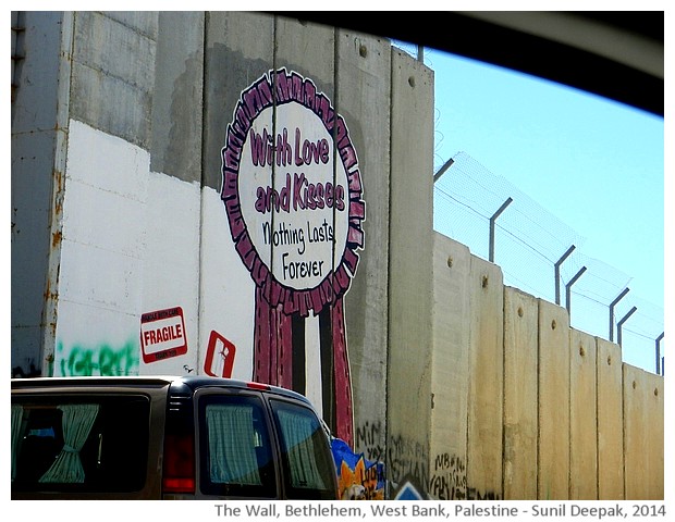 Graffiti on the Wall, Bethlehem, Palestine - images by Sunil Deepak, 2014