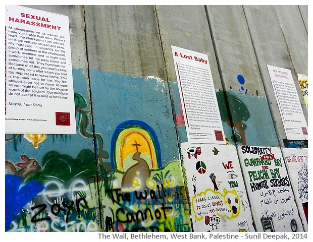 Graffiti on the Wall, Bethlehem, Palestine - images by Sunil Deepak, 2014