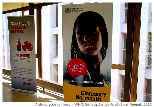 Anti-tabacco campaign, WHO, Geneva, Switzerland - images by Sunil Deepak, 2011