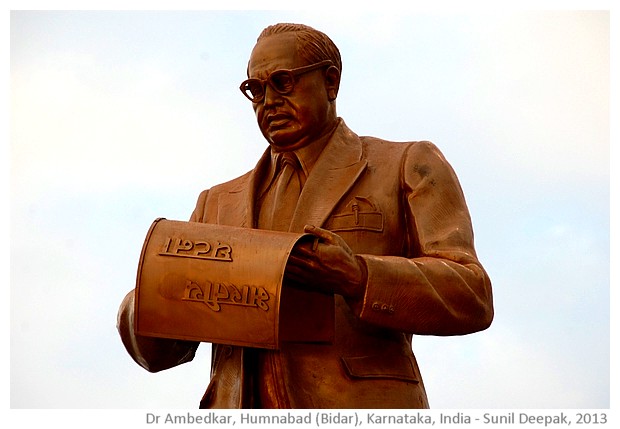 Dr Ambedkar statue, north Karnataka - images by Sunil Deepak, 2013